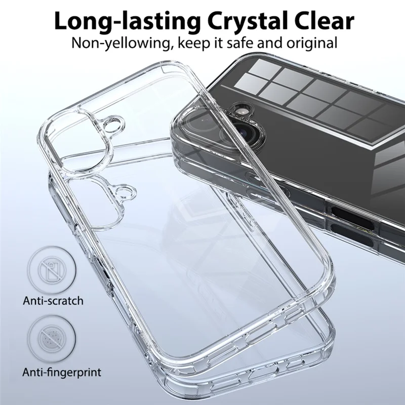 For iPhone 16 Case Clear Shockproof Acrylic + TPU Phone Cover