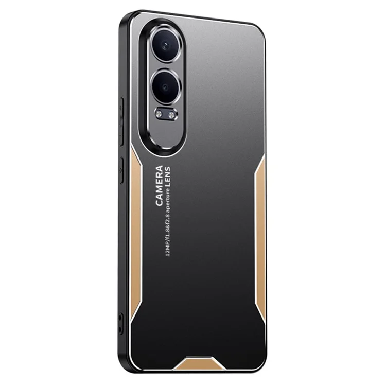 Pour OnePlus Nord CE4 Lite 5G / Oppo K12x 5G (Chine) Étui en alliage d'aluminium Armure Housse de téléphone Confort Grip - Or