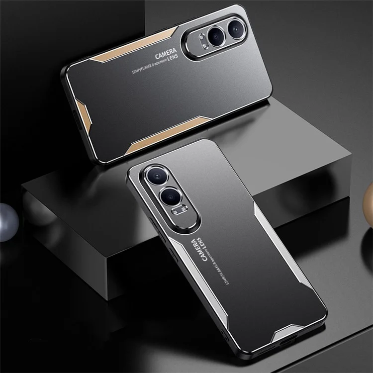 Pour OnePlus Nord CE4 Lite 5G / Oppo K12x 5G (Chine) Étui en alliage d'aluminium Armure Housse de téléphone Confort Grip - Or