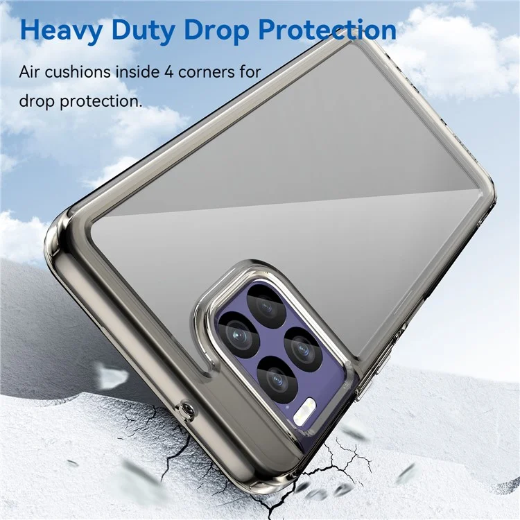 For T-Mobile REVVL 7 Pro Case TPU+Acrylic Phone Cover Colorful Frame - Transparent Grey