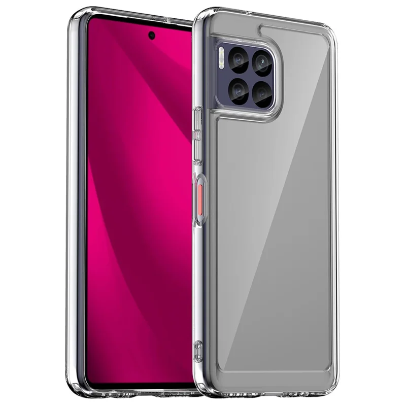 For T-Mobile REVVL 7 Pro Case TPU+Acrylic Phone Cover Colorful Frame - Transparent