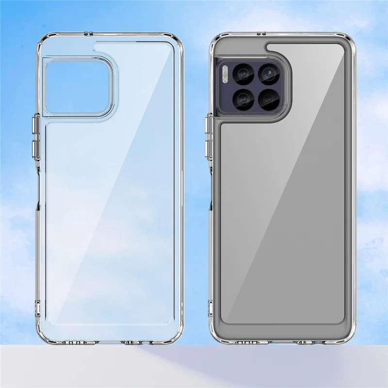For T-Mobile REVVL 7 Pro Case TPU+Acrylic Phone Cover Colorful Frame - Transparent