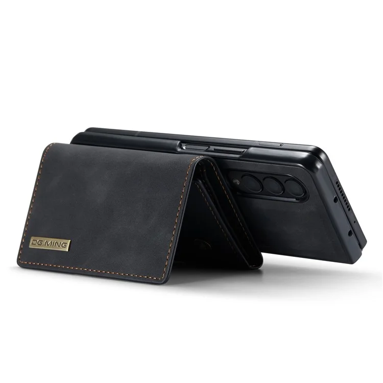 DG.MING M1 Series Phone Case for Samsung Galaxy Z Fold3 5G Detachable 2-in-1 Wallet Phone Case Anti-Drop Cell Phone Case - Black