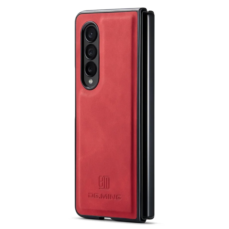 DG.MING M1 Series Phone Case for Samsung Galaxy Z Fold3 5G Detachable 2-in-1 Wallet Phone Case Anti-Drop Cell Phone Case - Red