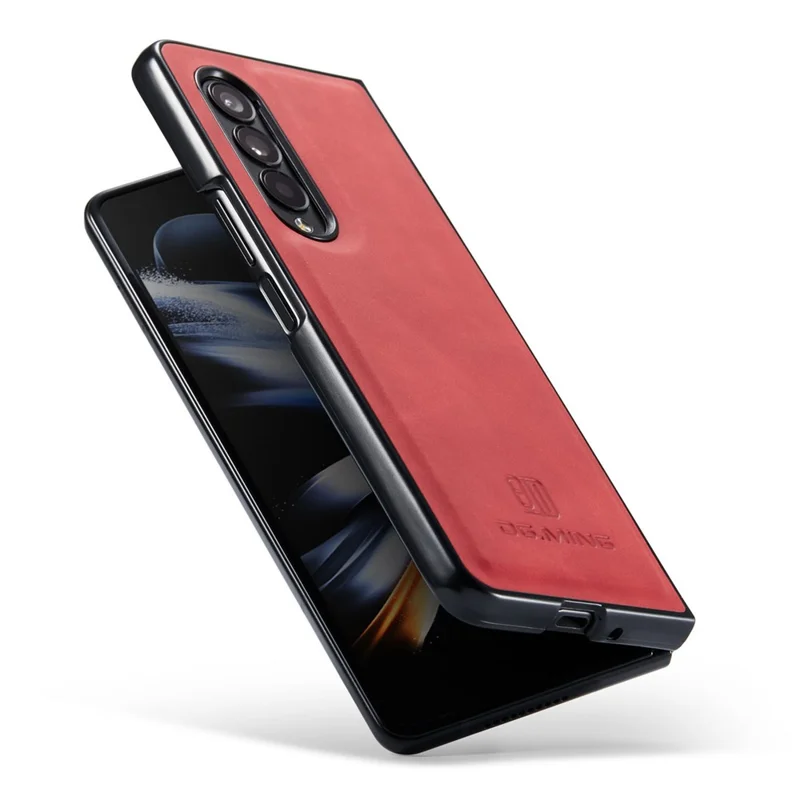 DG.MING M1 Series Phone Case for Samsung Galaxy Z Fold3 5G Detachable 2-in-1 Wallet Phone Case Anti-Drop Cell Phone Case - Red