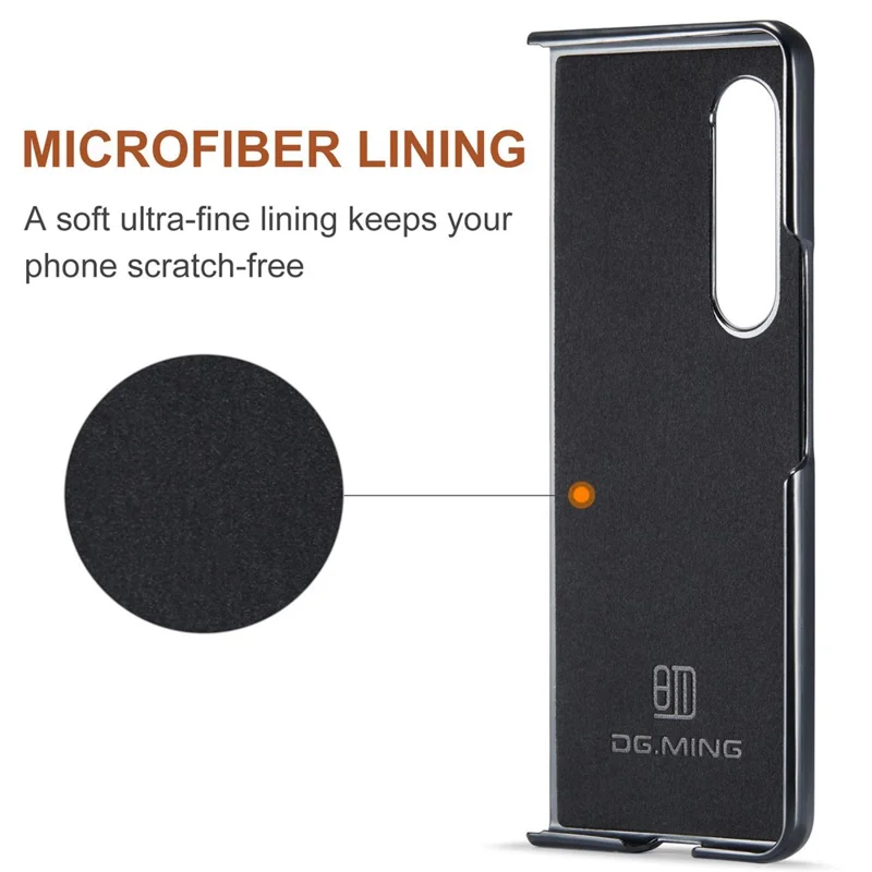 DG.MING M1 Series Phone Case for Samsung Galaxy Z Fold3 5G Detachable 2-in-1 Wallet Phone Case Anti-Drop Cell Phone Case - Red