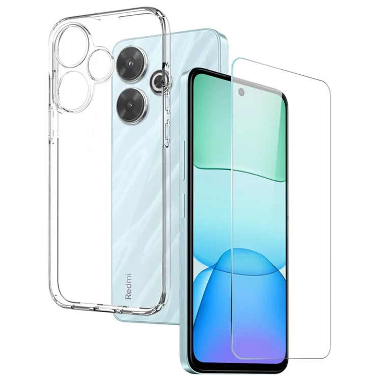 NORTHJO For Xiaomi Redmi 13 5G / 13 4G TPU Case and Screen Protector Set - Transparent