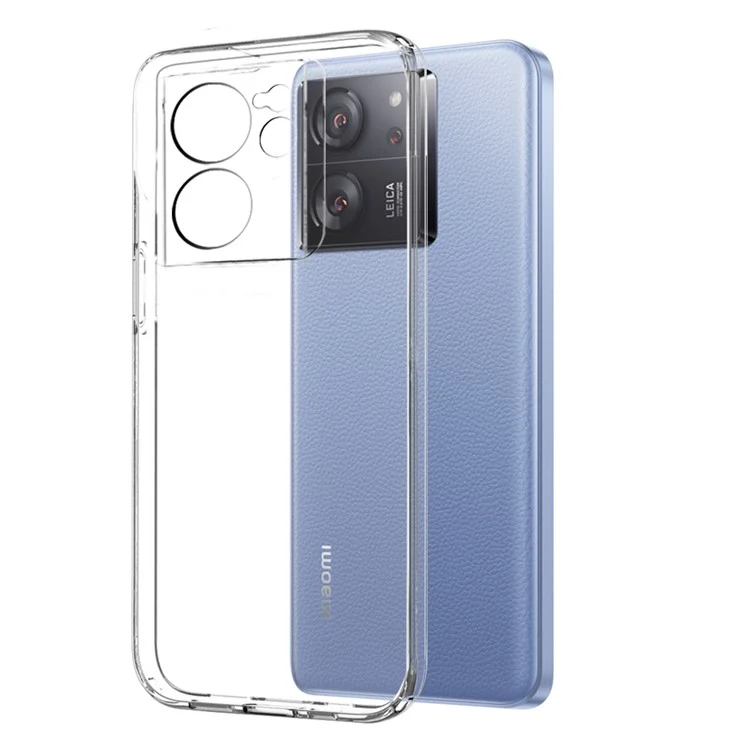 NORTHJO For Xiaomi 13T / 13T Pro Clear Case Soft TPU Phone Cover with 3D Curved Tempered Glass Film