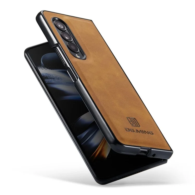 DG.MING M2 Series Phone Case for Samsung Galaxy Z Fold3 5G Shockproof Case Magnetic Absorption Detachable Wallet Phone Case Kickstand Protective Cover - Brown
