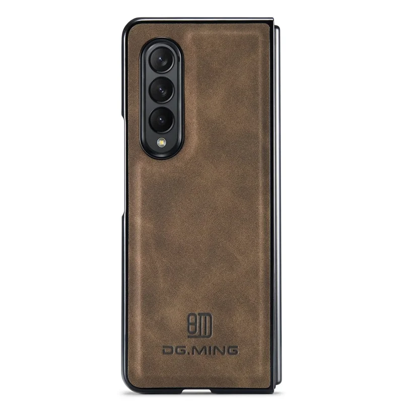 DG.MING M2 Series Phone Case for Samsung Galaxy Z Fold3 5G Shockproof Case Magnetic Absorption Detachable Wallet Phone Case Kickstand Protective Cover - Coffee