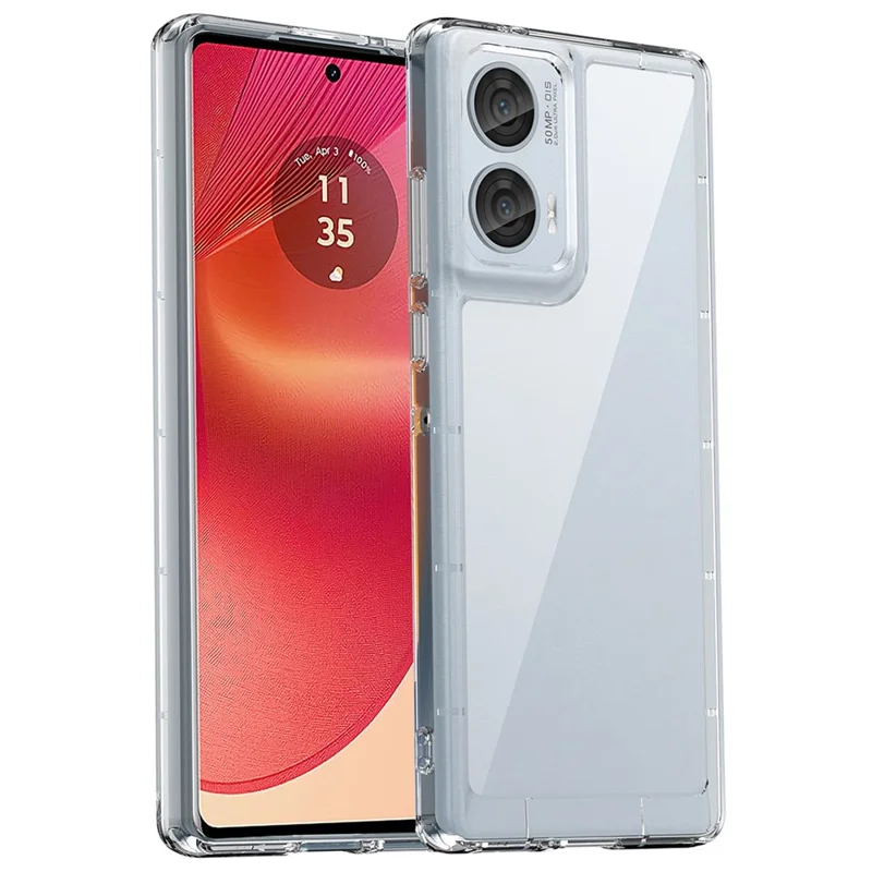 For Motorola Edge 50 Fusion 5G Case TPU+Acrylic Transparent Back Panel Phone Cover - Transparent