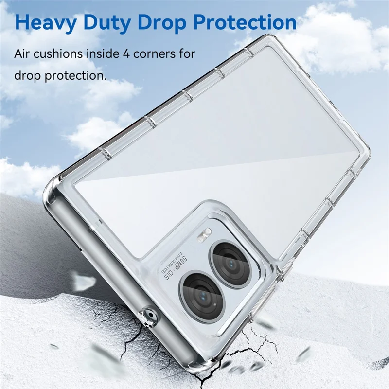For Motorola Edge 50 Fusion 5G Case TPU+Acrylic Transparent Back Panel Phone Cover - Transparent