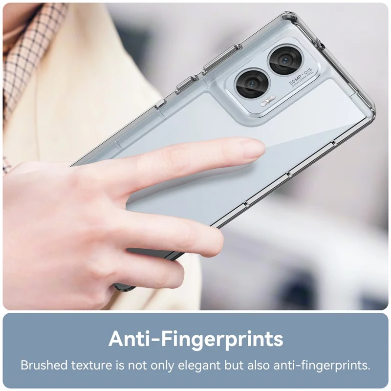 For Motorola Edge 50 Fusion 5G Case TPU+Acrylic Transparent Back Panel Phone Cover - Transparent