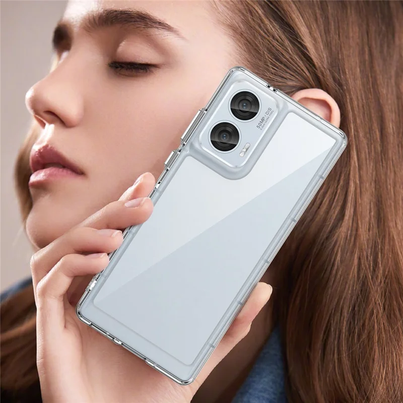 For Motorola Edge 50 Fusion 5G Case TPU+Acrylic Transparent Back Panel Phone Cover - Transparent