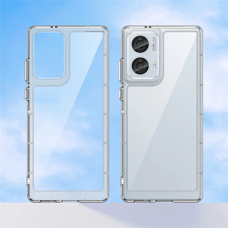 For Motorola Edge 50 Fusion 5G Case TPU+Acrylic Transparent Back Panel Phone Cover - Transparent