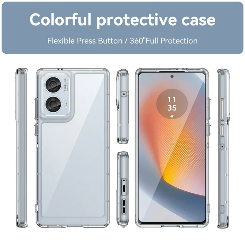 For Motorola Edge 50 Fusion 5G Case TPU+Acrylic Transparent Back Panel Phone Cover - Transparent