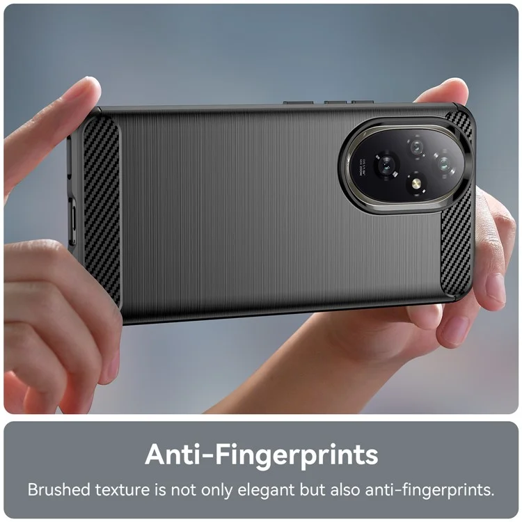 For Honor 200 5G Case Carbon Fiber Texture Brushed TPU Soft Phone Cover - Schwarz