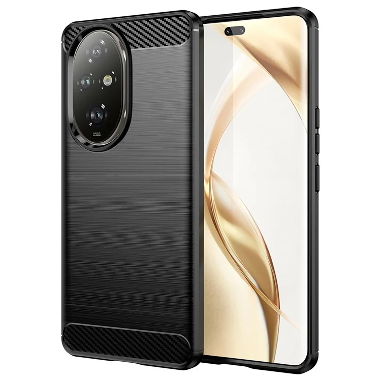 For Honor 200 Pro 5G Case Brushed Soft TPU Anti-Fall Phone Protective Cover - Black