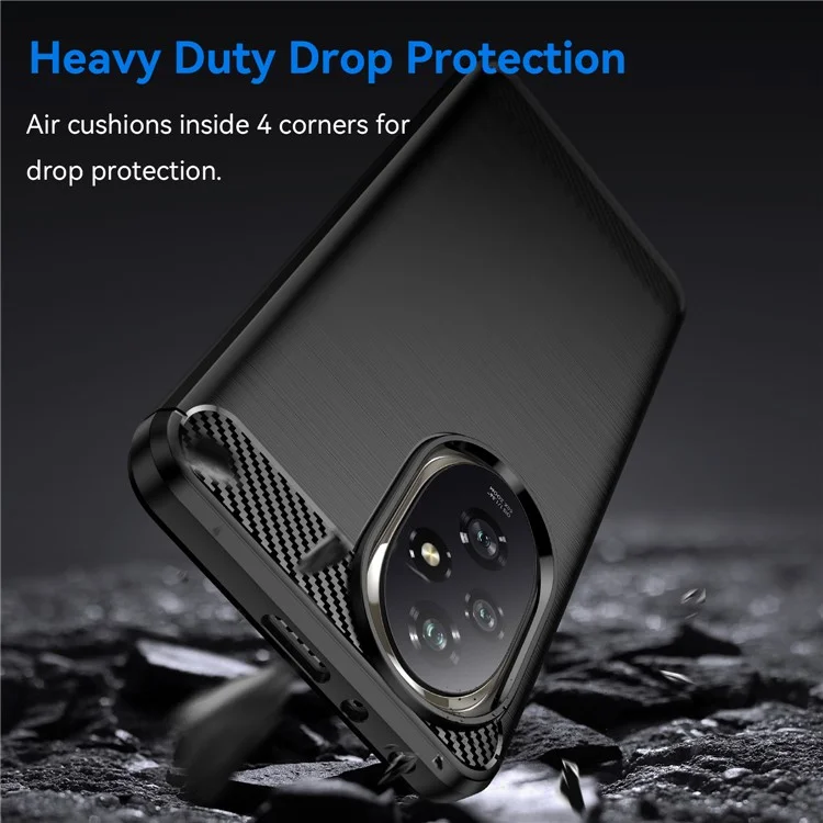 For Honor 200 Pro 5G Case Brushed Soft TPU Anti-Fall Phone Protective Cover - Black