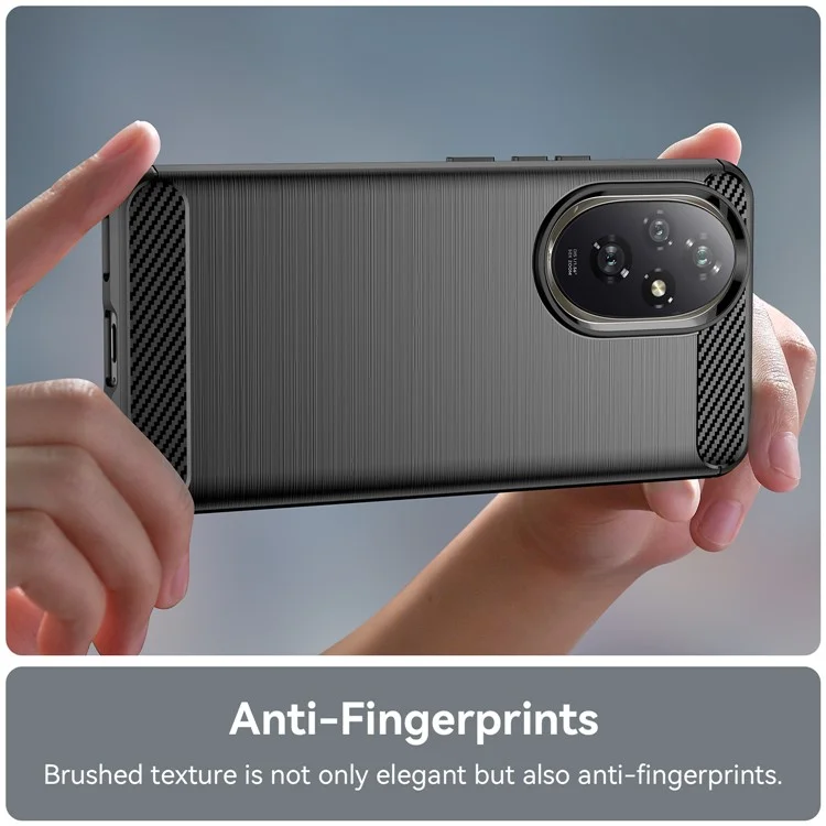 For Honor 200 Pro 5G Case Brushed Soft TPU Anti-Fall Phone Protective Cover - Black