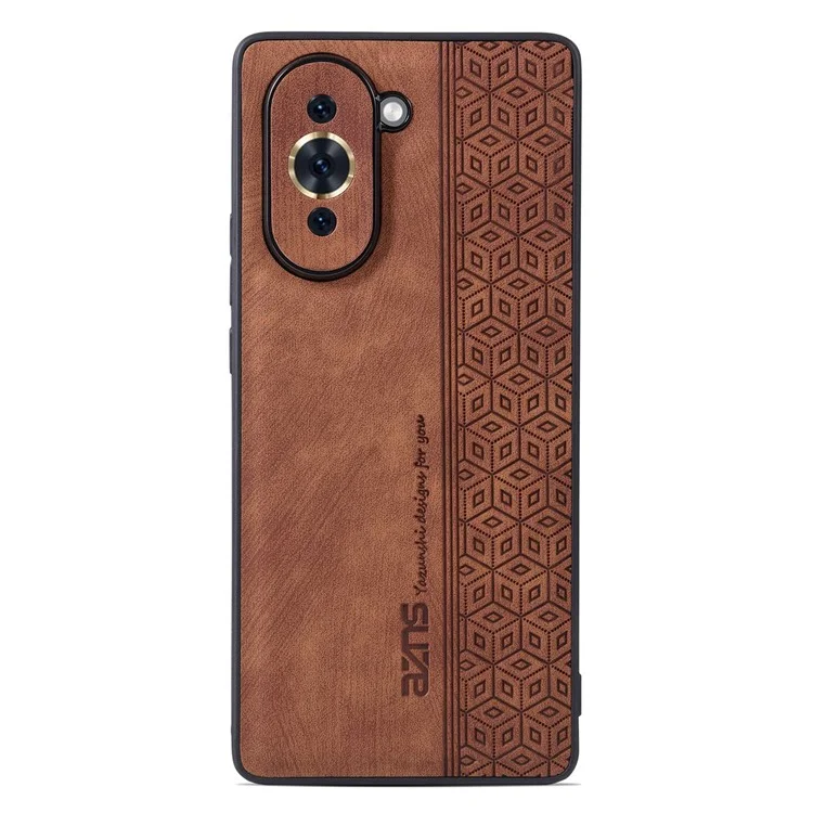 AZNS PU Leather+TPU Phone Case for Huawei nova 10 Pro 4G, Stylish Pattern Imprinted Phone Protective Shell - Brown