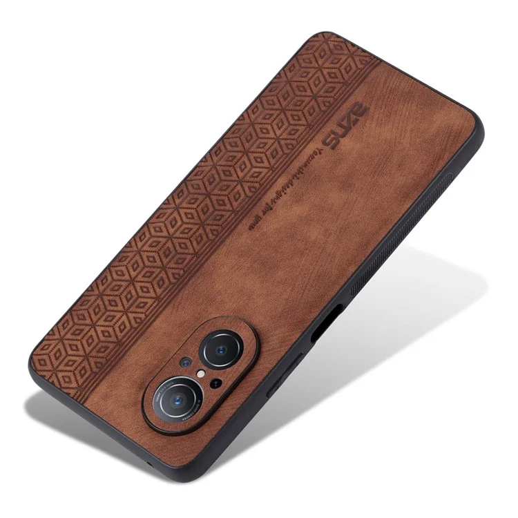 Azns For Honor 50 SE Телефон Back Case Кожа Pu+tpu Стильный Узор Отпечатанного Телефона Защитная Оболочка - Коричневый