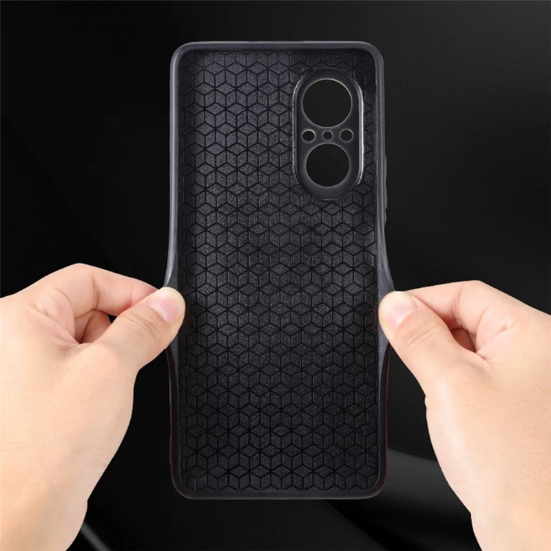 AZNS For Honor 50 SE Phone Back Case PU Leather+TPU Stylish Pattern Imprinted Phone Protective Shell - Purple