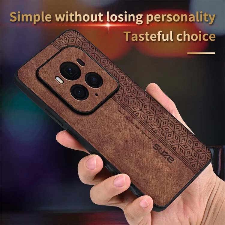 AZNS For Honor Magic6 Ultimate 5G Funda con Patrón Estampado PU+TPU Antideslizante - Marrón