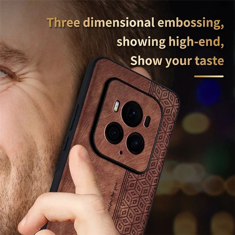 AZNS For Honor Magic6 Ultimate 5G Funda con Patrón Estampado PU+TPU Antideslizante - Marrón