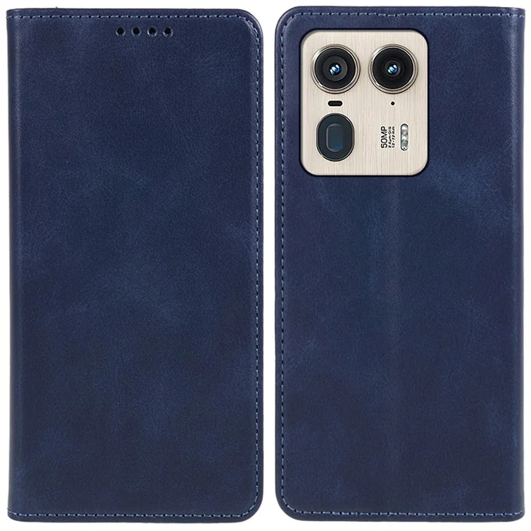 Pour Motorola Edge 50 Ultra 5G / Moto X50 Ultra 5G Étui de support magnétique Housse en cuir pour téléphone - Bleu