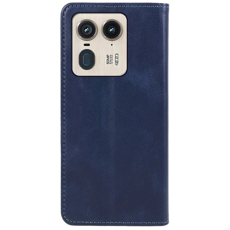 Pour Motorola Edge 50 Ultra 5G / Moto X50 Ultra 5G Étui de support magnétique Housse en cuir pour téléphone - Bleu