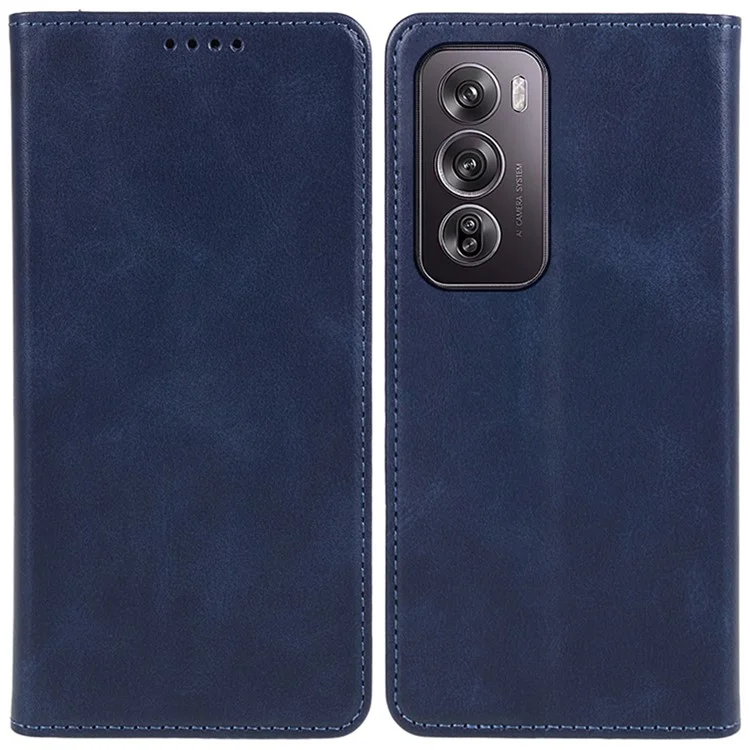 For Oppo Reno12 Pro 5G (Global) Stand Case Shockproof Leather Wallet Phone Cover - Blue