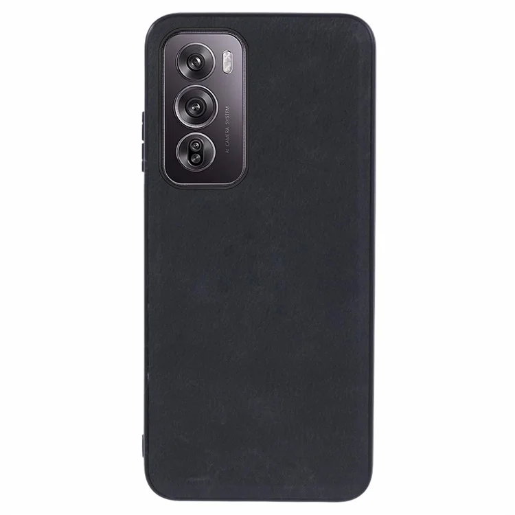 For Oppo Reno12 5G (Global) Case Retro PU Leather+PC+TPU Slim Phone Cover - Black