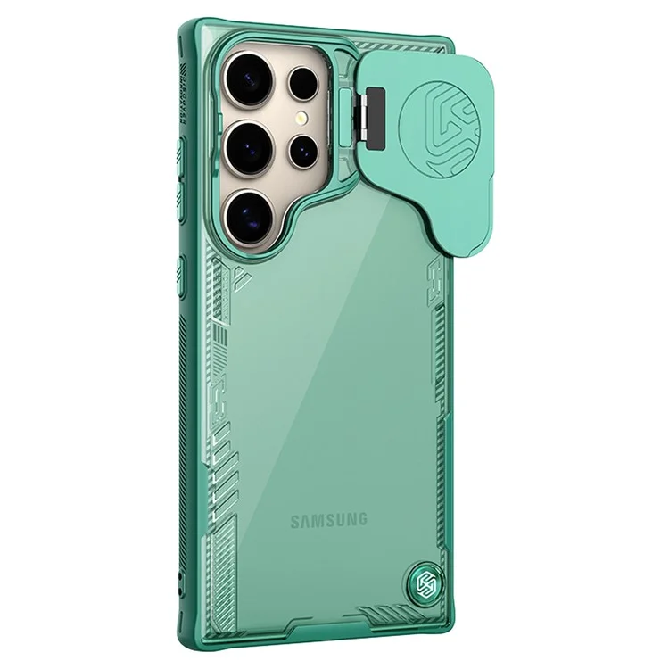 NILLKIN Iceblade Prop für Samsung Galaxy S24 Ultra Case Lens Cover Kickstand PC+TPU Handyhülle - Grün