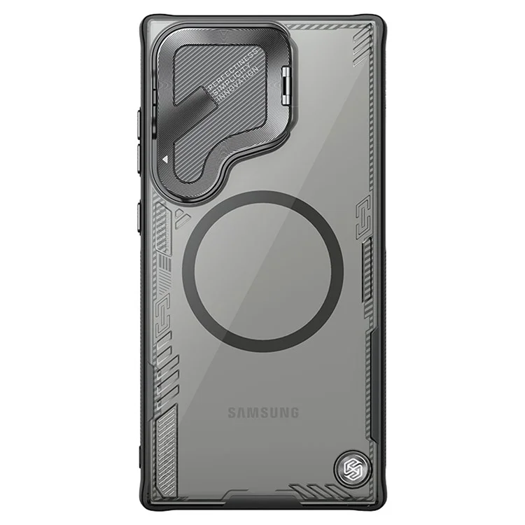 NILLKIN ICELADE Prop Magnetic Series per Samsung Galaxy S24 Ultra Case PC+TPU Cover per telefono Slide Lens Lid - Nero