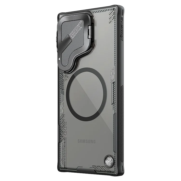 NILLKIN ICELADE Prop Magnetic Series per Samsung Galaxy S24 Ultra Case PC+TPU Cover per telefono Slide Lens Lid - Nero