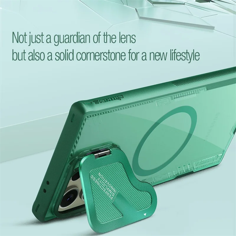 NILLKIN ICELADE Prop Magnetic Series per Samsung Galaxy S24 Ultra Case PC+TPU Cover per telefono Slide Lens Lid - Nero