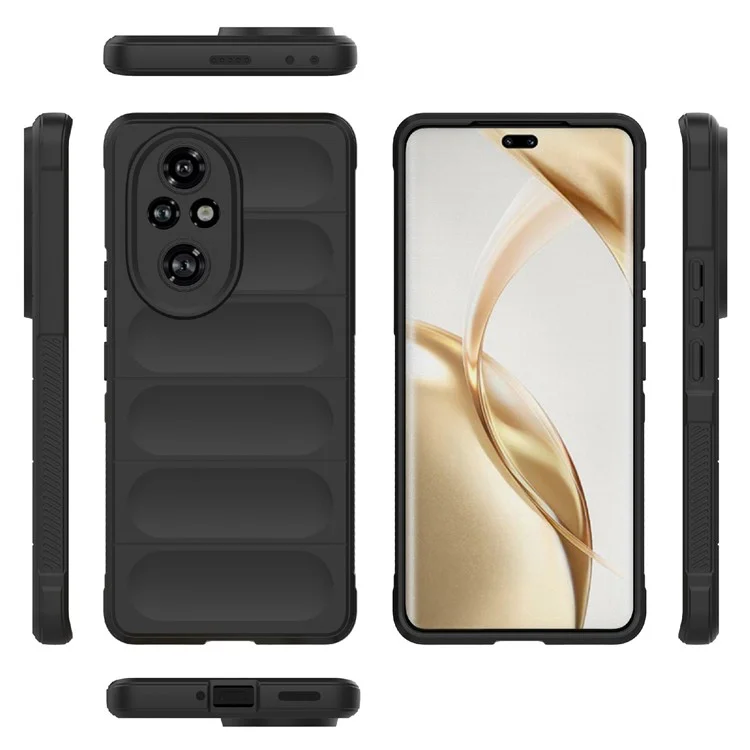 For Honor 200 Pro 5G Case Anti-Scratch Soft TPU Rugged Back Phone Cover - Black