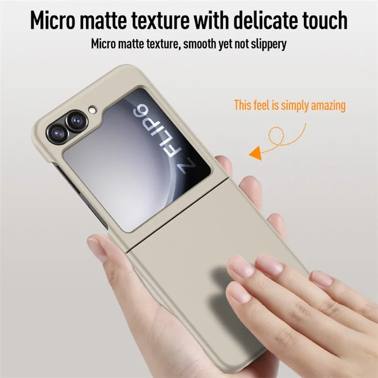 Pour Samsung Galaxy Z Flip6 5G Slim Case Skin-Feel Hard PC Phone Cover - Titanium Grey