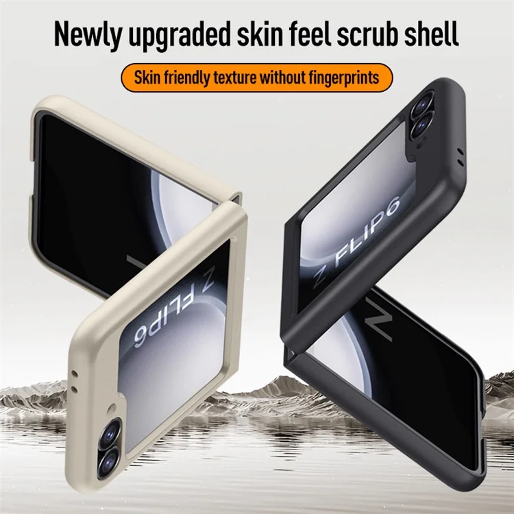 Pour Samsung Galaxy Z Flip6 5G Slim Case Skin-Feel Hard PC Phone Cover - Titanium Grey