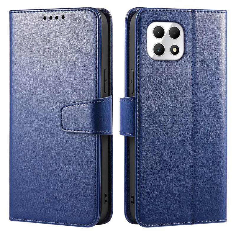 For T-Mobile REVVL 7 / T Phone 2 Case Stand Strong Magnetic Leather Phone Cover - Blue