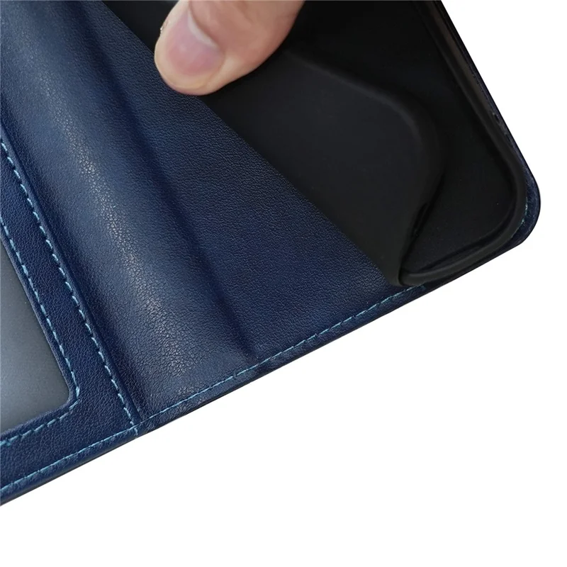 For T-Mobile REVVL 7 / T Phone 2 Case Stand Strong Magnetic Leather Phone Cover - Blue