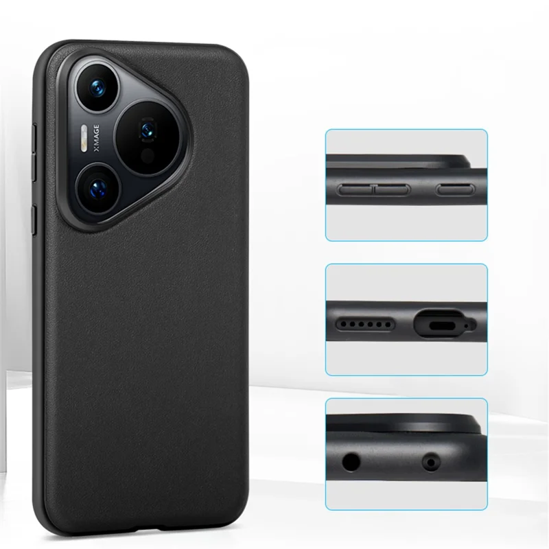 X-LEVEL For Huawei Pura 70 Phone Case Luxurious PU Leather+PC Drop-Proof Cover - Black