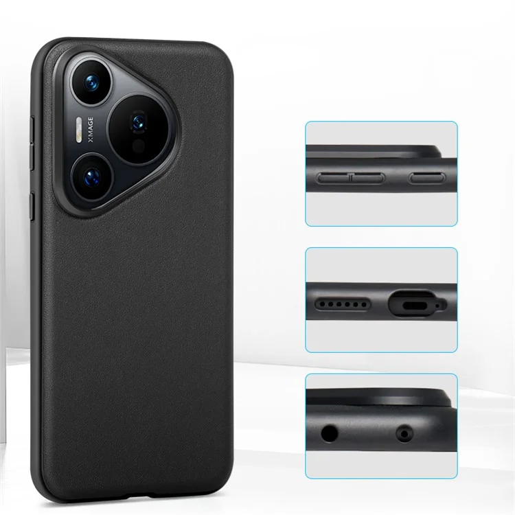 X-LEVEL Para Huawei Pura 70 Pro+ / Pura 70 Pro Caja del teléfono Cuero PU Lujoso+PC Cubierta de teléfono celular - Negro