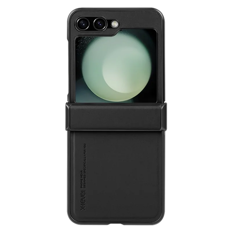 X-LEVEL For Samsung Galaxy Z Flip5 5G Phone Case PU Leather+PC+TPU Cell Phone Cover - Black
