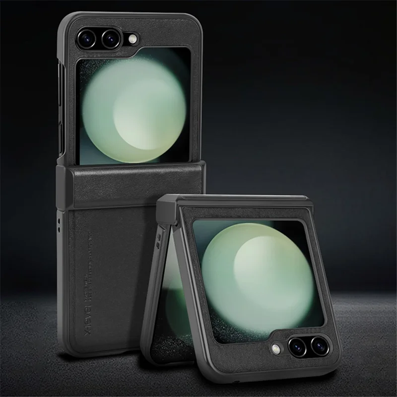 X-LEVEL For Samsung Galaxy Z Flip5 5G Phone Case PU Leather+PC+TPU Cell Phone Cover - Black