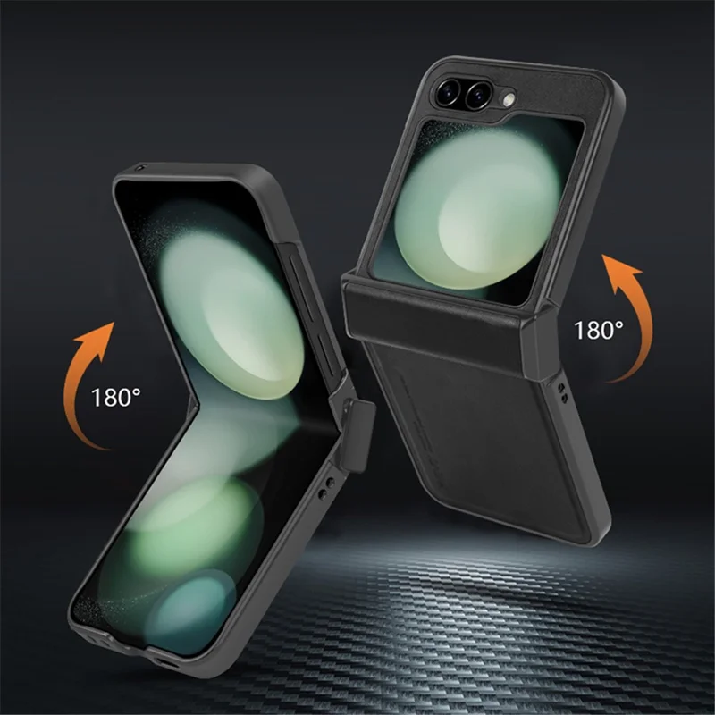 X-LEVEL For Samsung Galaxy Z Flip5 5G Phone Case PU Leather+PC+TPU Cell Phone Cover - Black
