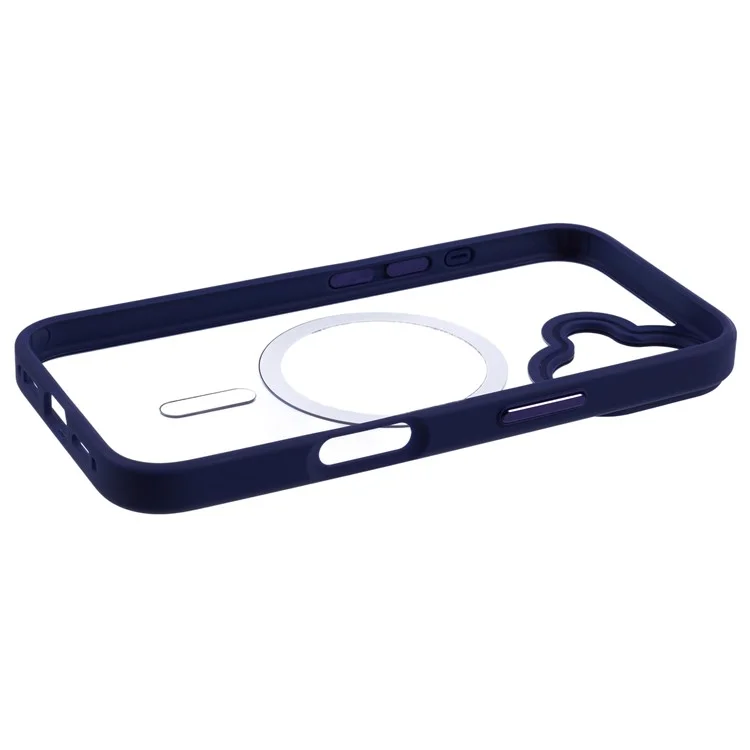 Für iPhone 16 kompatibel mit MagSafe-Handyhülle, transparente PC+TPU-Rückseite - Blau