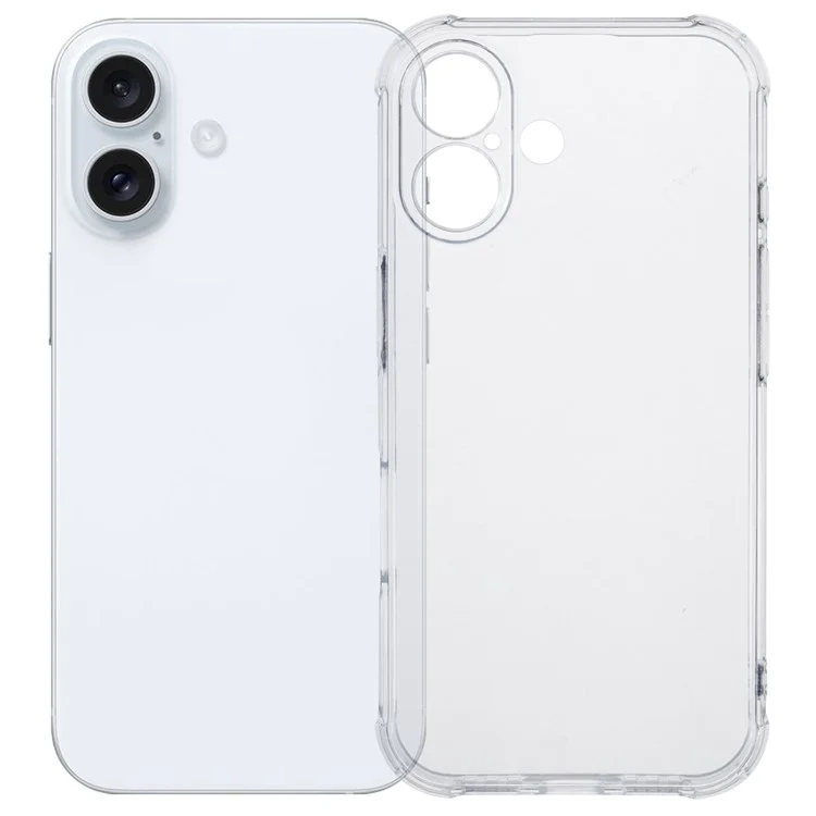 Für iPhone 16 Case HD Clear Shockproof TPU Phone Cover (Präziser Rücklinsenausschnitt)