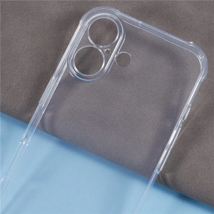 Für iPhone 16 Case HD Clear Shockproof TPU Phone Cover (Präziser Rücklinsenausschnitt)